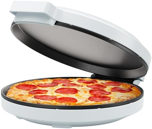 Chefman Everything Maker & Pizza Oven, 1440W Countertop Electric Pizza Maker with 12” Nonstick Cooking Plates, Plus Makes Quesadillas, Omelettes and More, with Indicator Lights and Vertical Storage