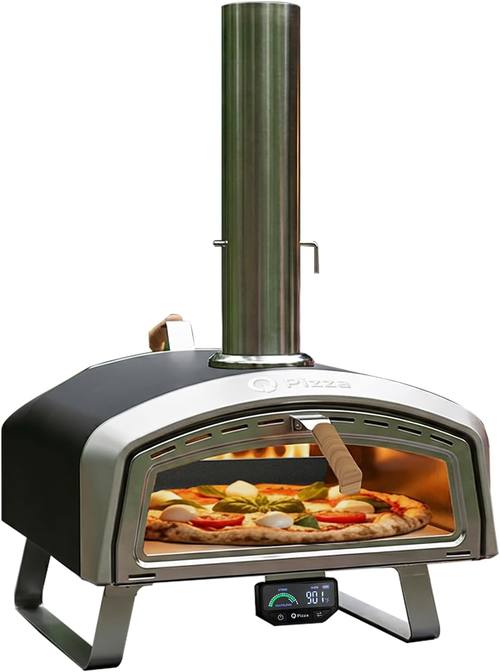 Wood-Fired Pizza Oven, 16" Large Pizza Maker with Foldable Leg