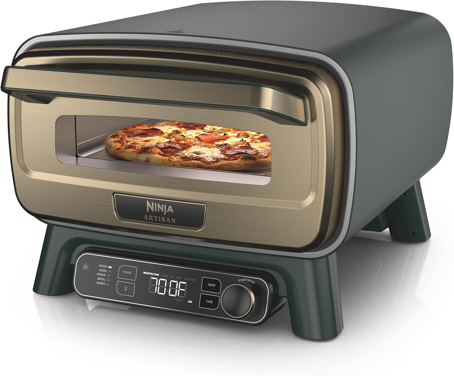 Ninja Artisan 5-in-1 Portable Pizza Oven in Green and Gold