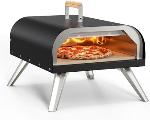 WOOCIT 12" Multi-Fuel Outdoor Pizza Oven, Reaches 720°F, with Stone &amp; Peel